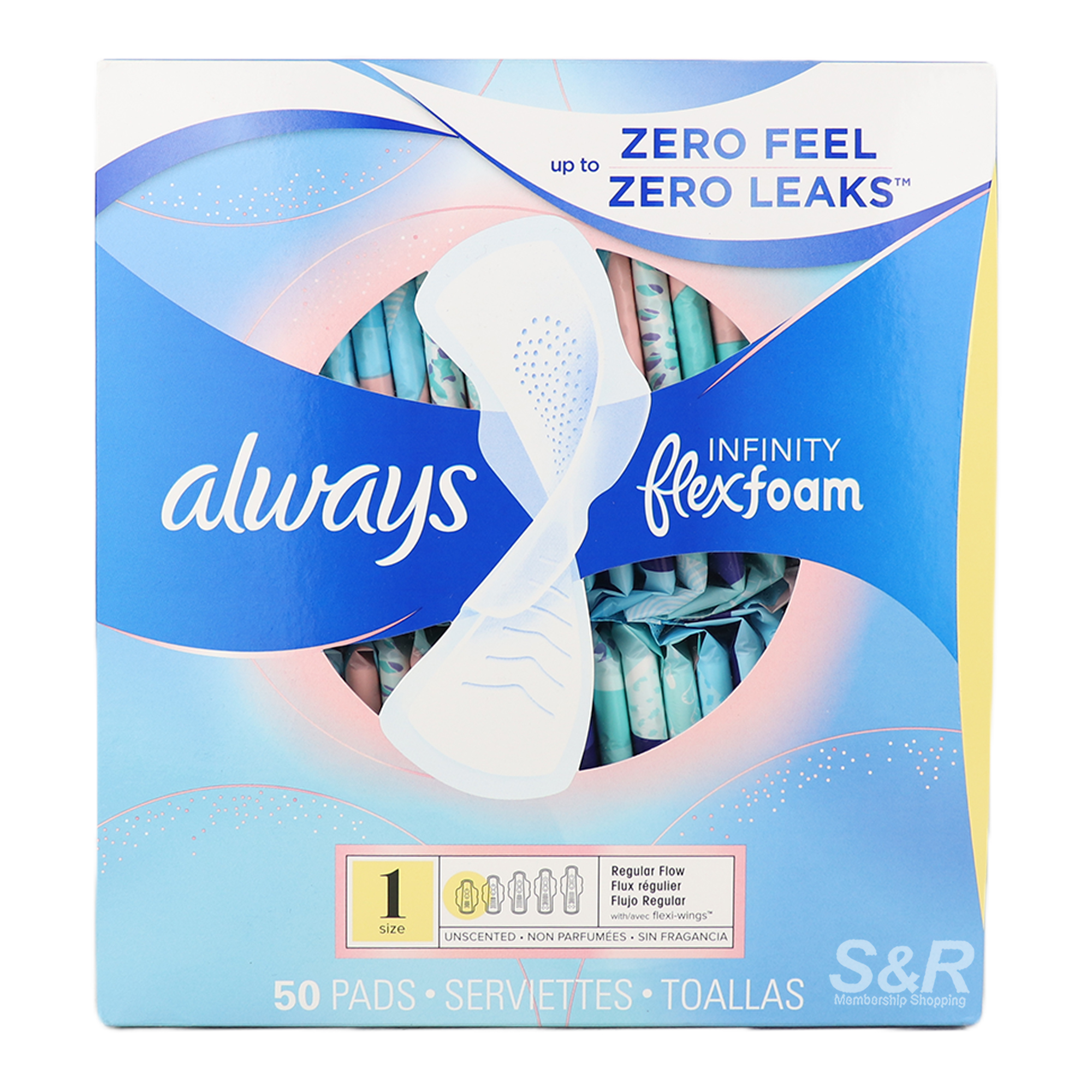 Always Infinity Flexfoam Regular Pads with Wings Unscented 50pcs Always Infinity Flexfoam Regular Pads with Wings Unscented 50pcs